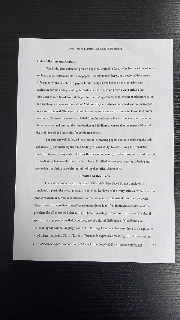 A4 document on a dark background