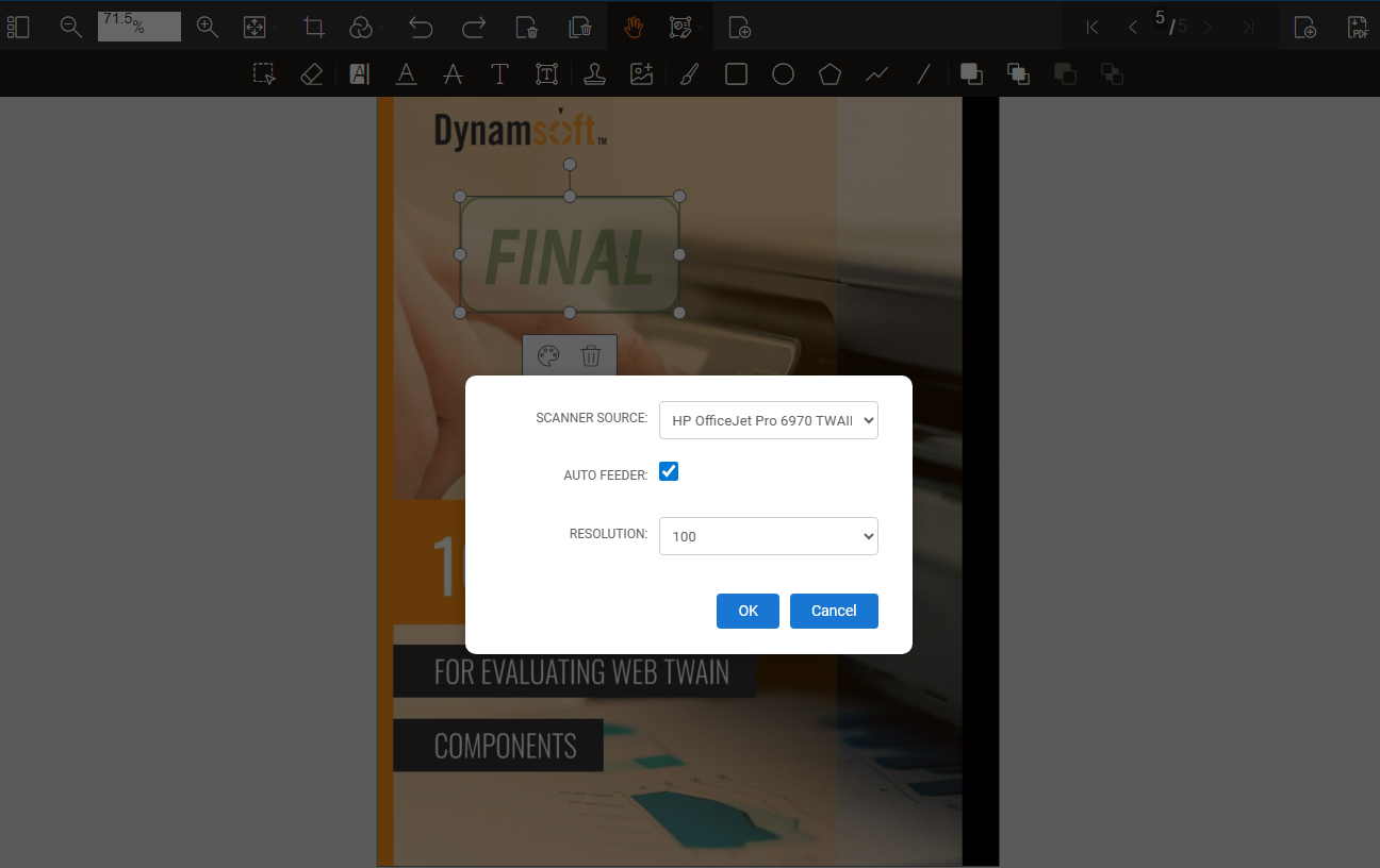 Dynamic Web TWAIN document scanning and annotation