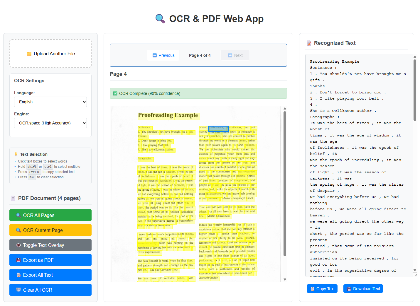 test web ocr app