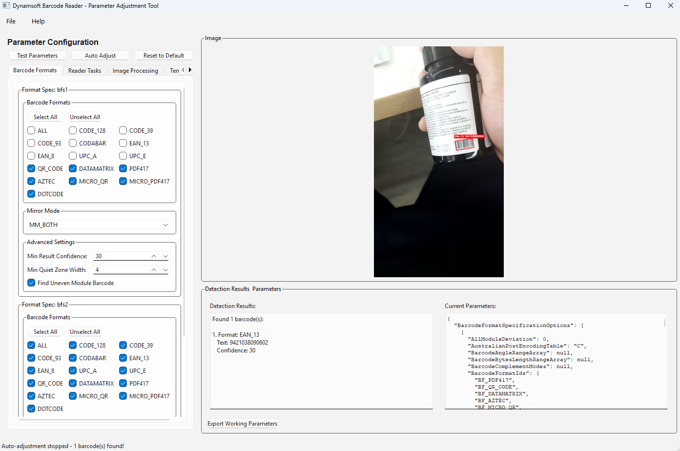 Parameter tool
