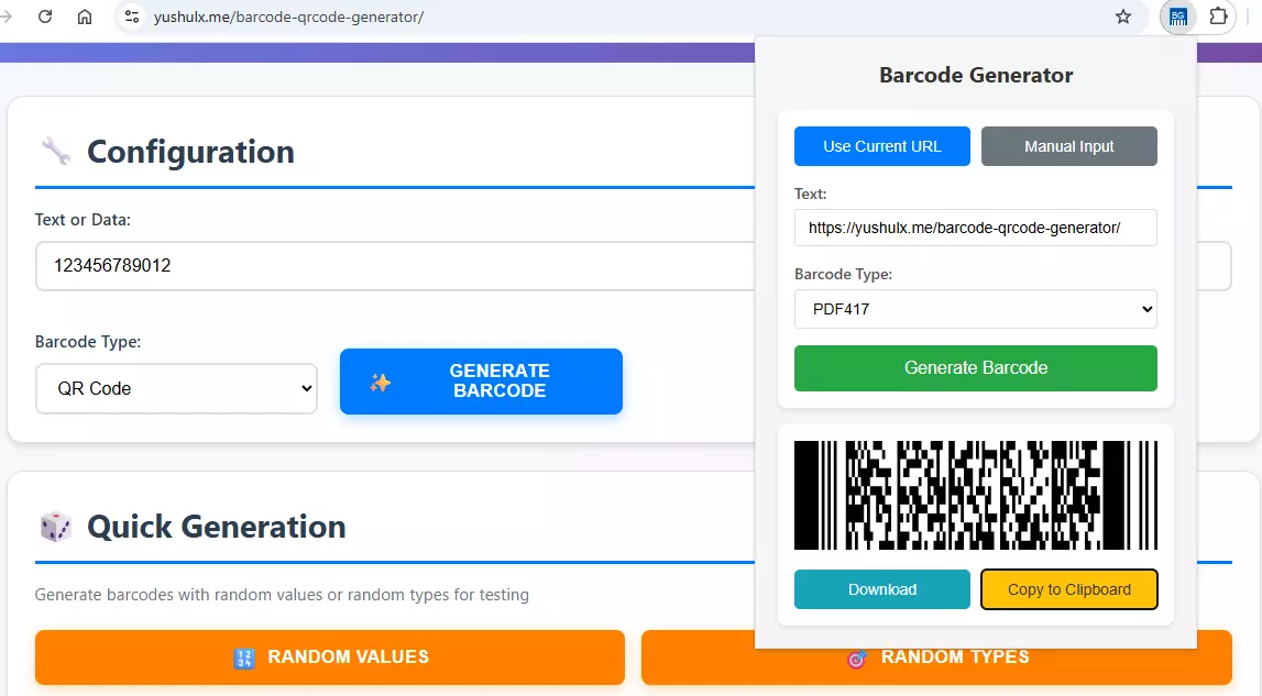 Chrome Extension for Barcode Generation