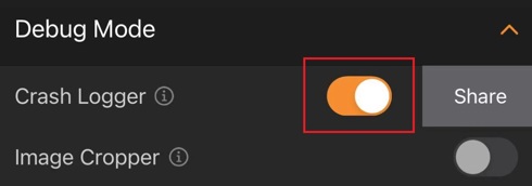 Crash toggle on