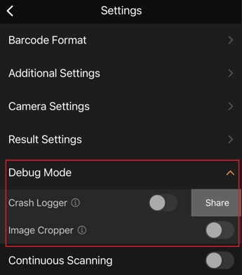 Debug mode