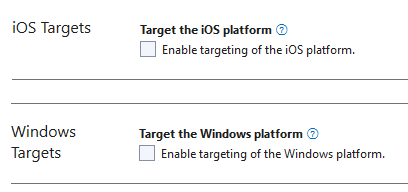 Exclude iOS from targets