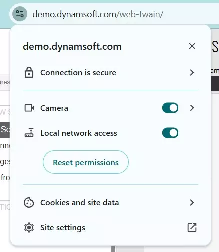 site settings