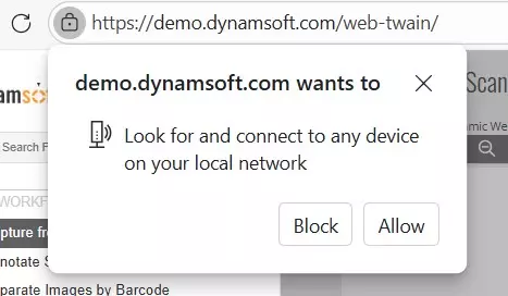 permission dialog