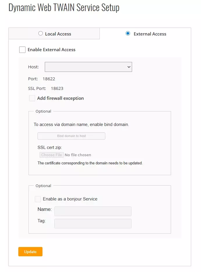 external access setup